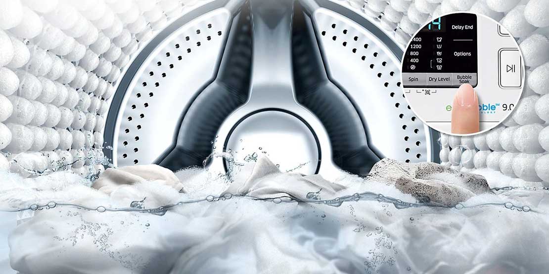 شستشو با بخار در ماشین لباسشویی سامسونگ WW90TA046AX